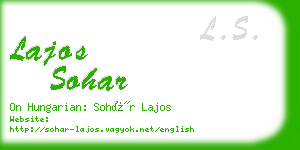 lajos sohar business card
